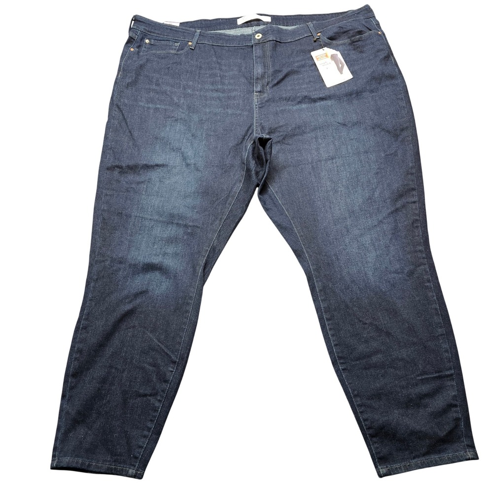 NWT Signature Levi Strauss Womens Mid Rise Skinny Jeans Plus 28S Dark Wash Curve